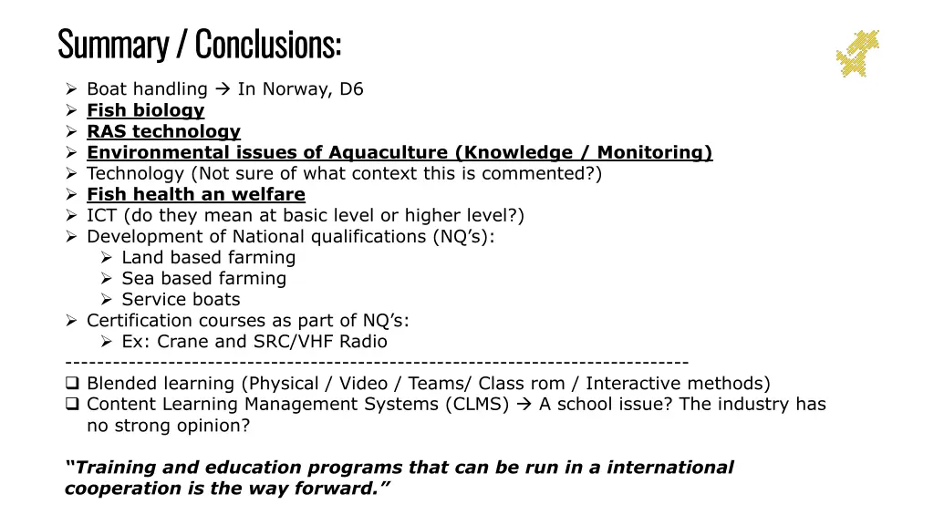 summary summary conclusions conclusions