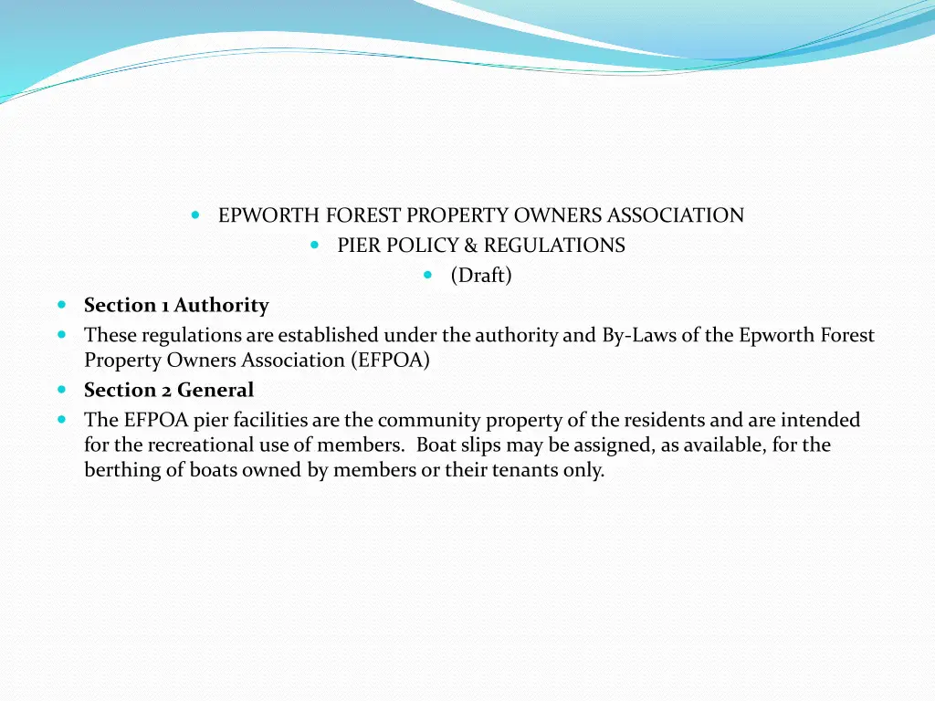 epworth forest property owners association pier