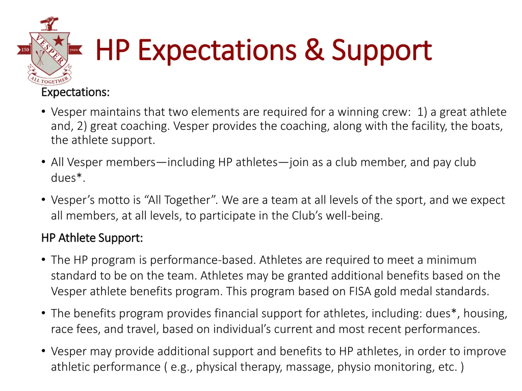 hp expectations support hp expectations support