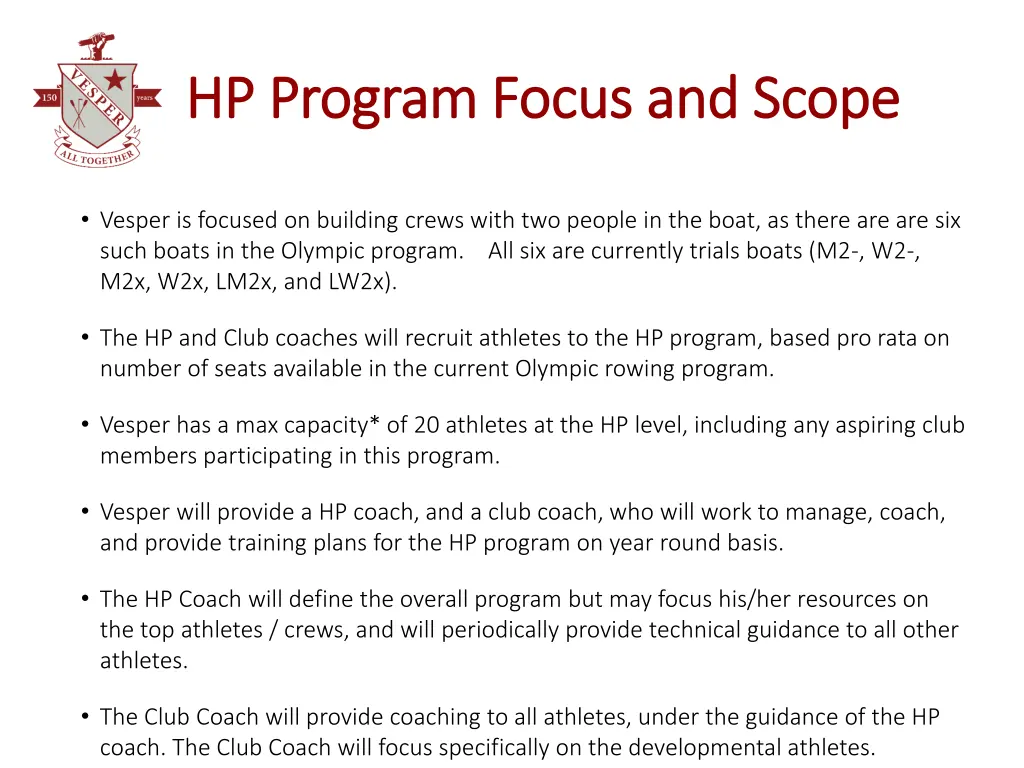 hp program focus and scope hp program focus