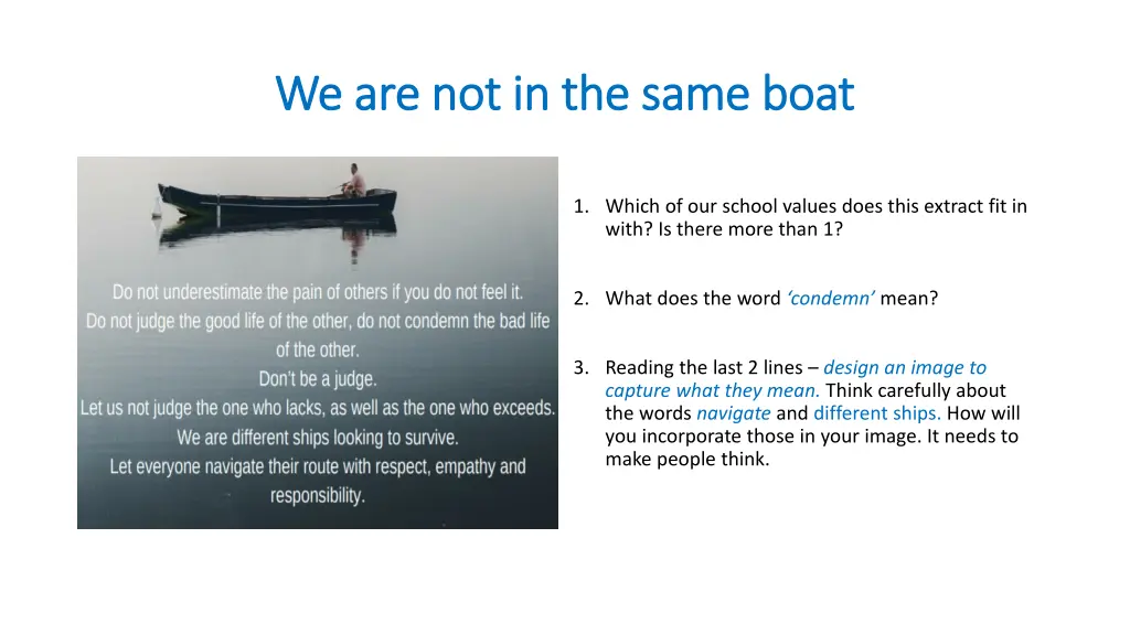 we are not in the same boat 3