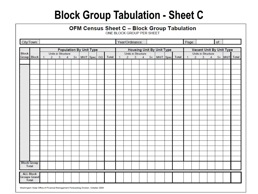 block group tabulation sheet c