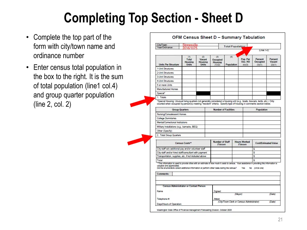 completing top section sheet d