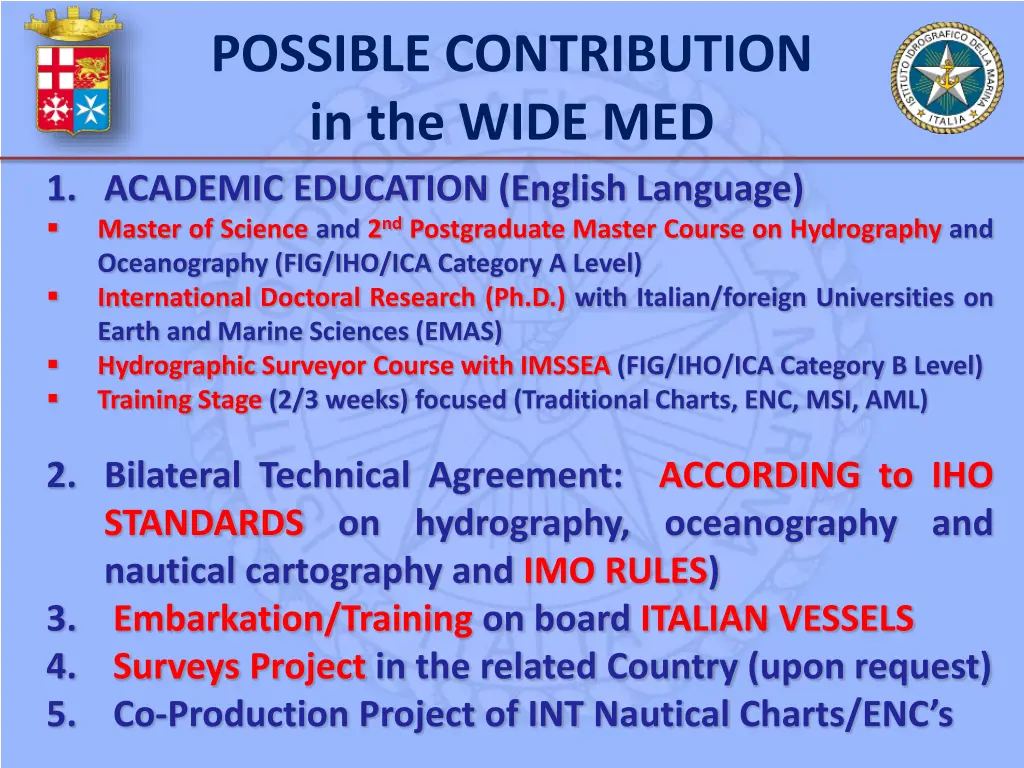 possible contribution in the wide med 1 academic