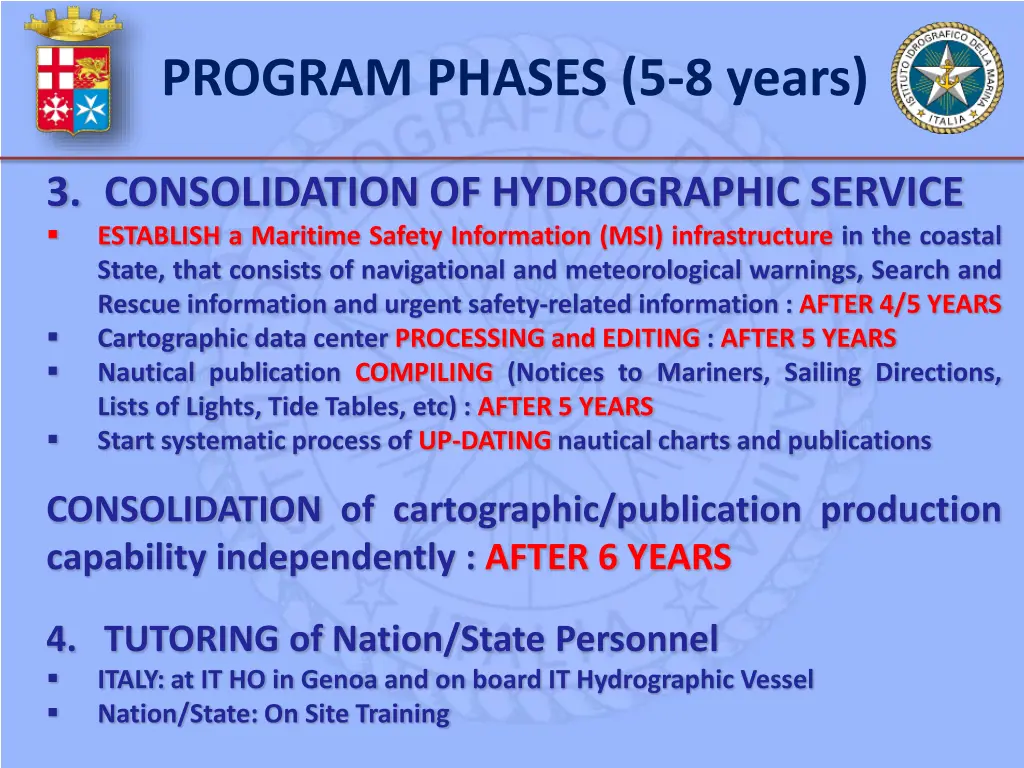 program phases 5 8 years