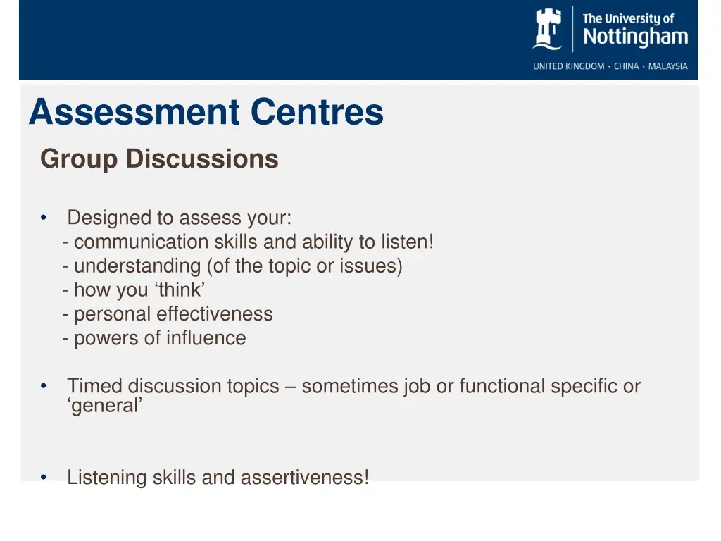 assessment centres group discussions