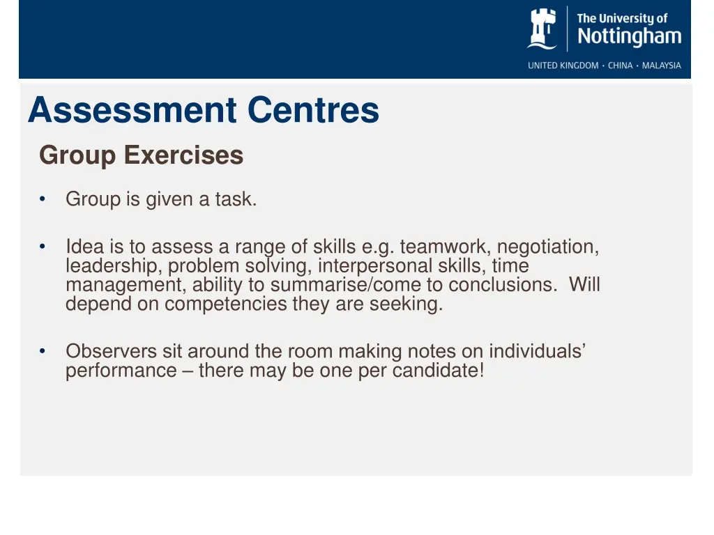 assessment centres group exercises