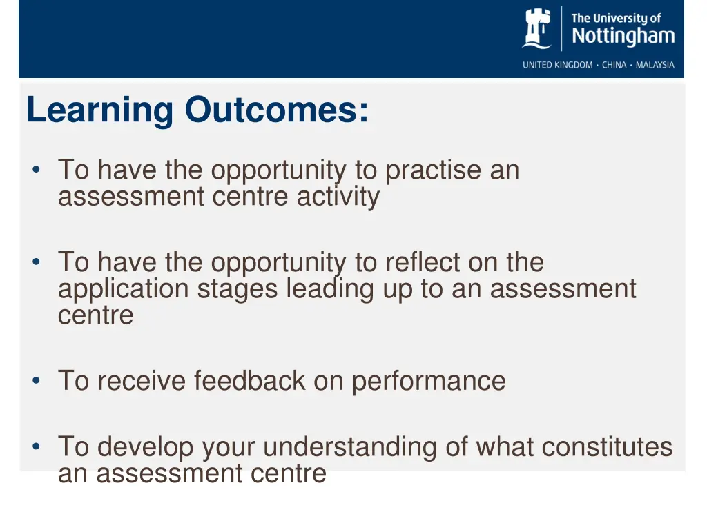 learning outcomes