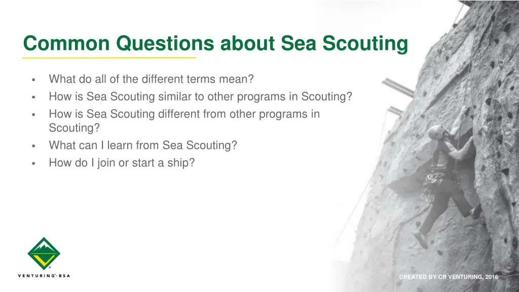 common questions about sea scouting