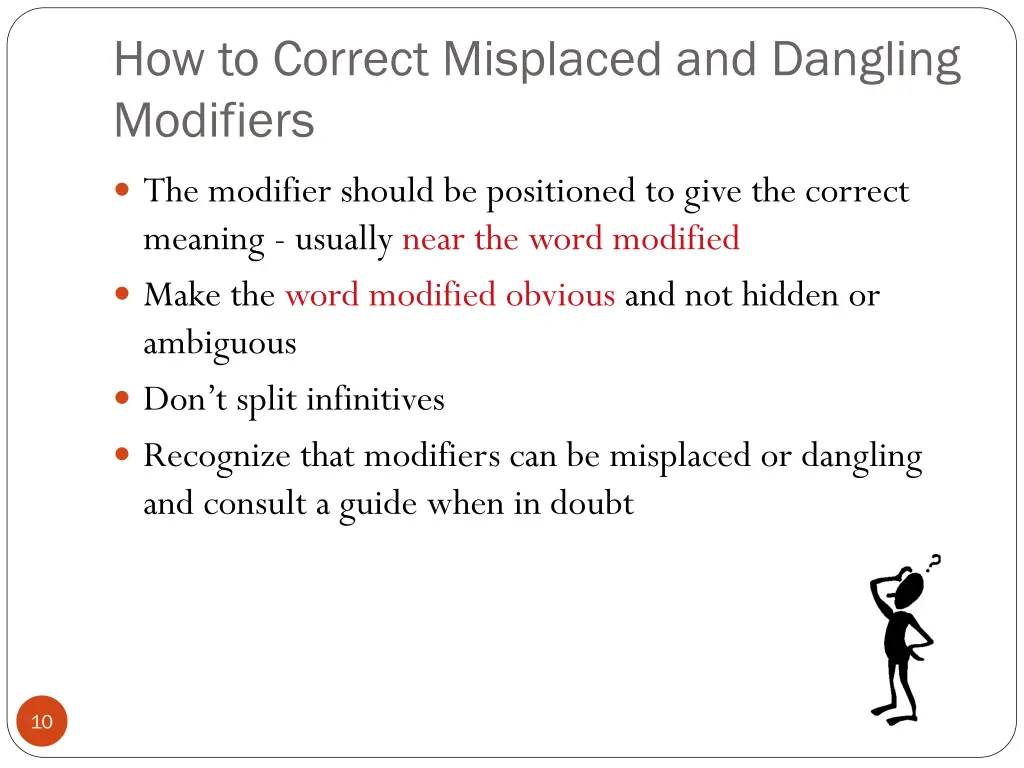 how to correct misplaced and dangling modifiers