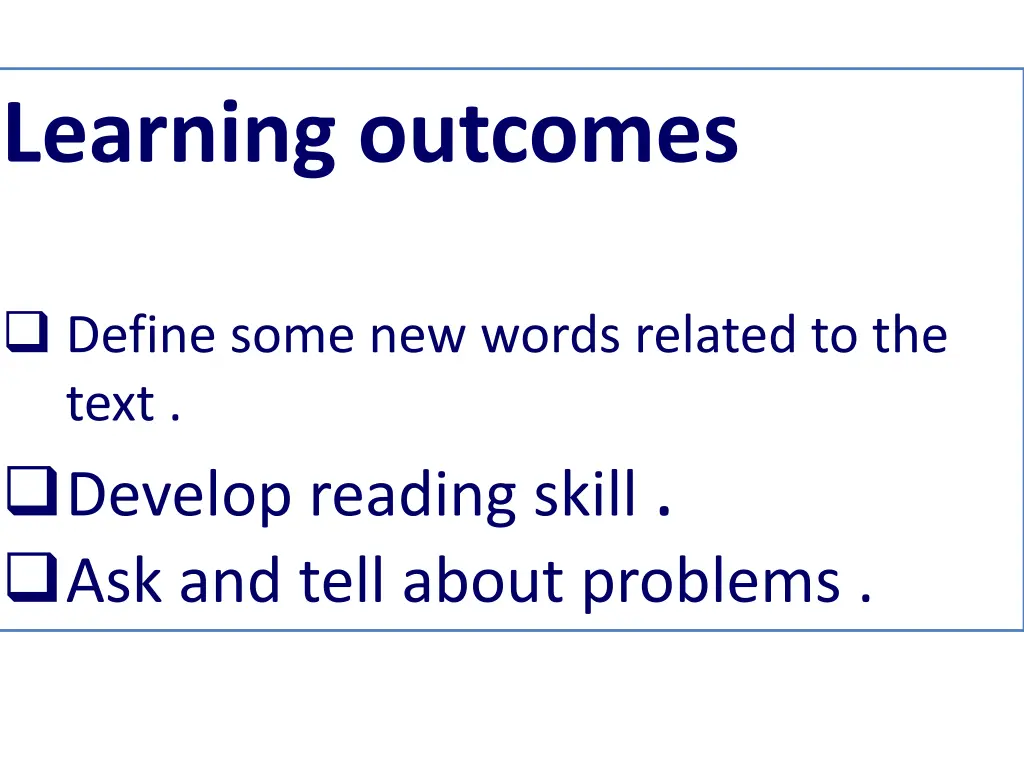 learning outcomes