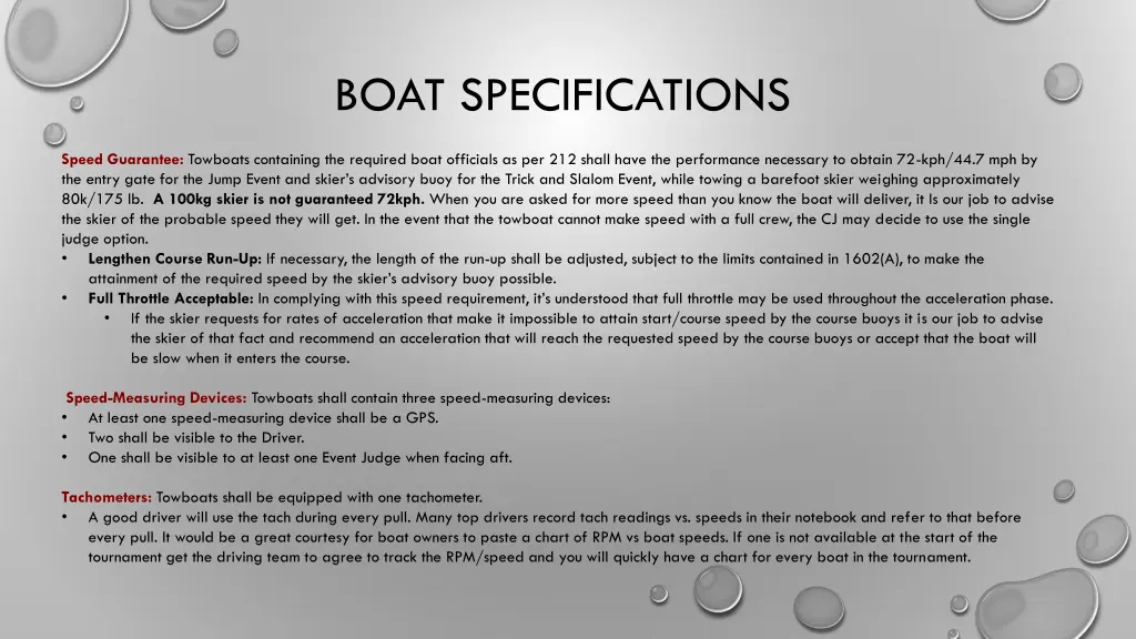 boat specifications