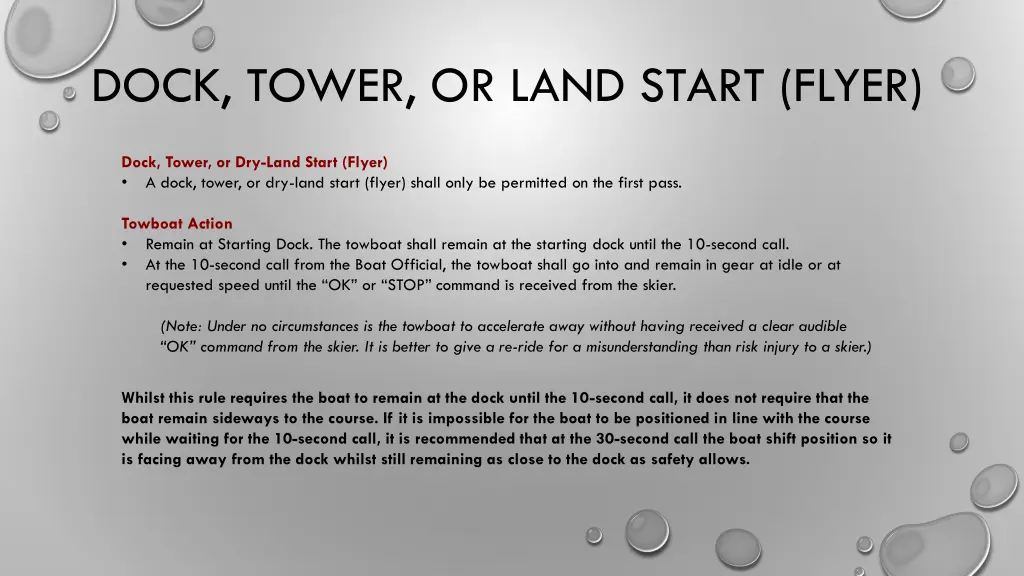 dock tower or land start flyer