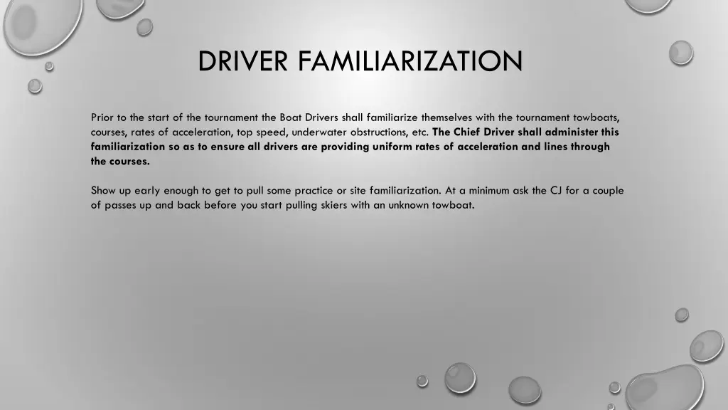 driver familiarization