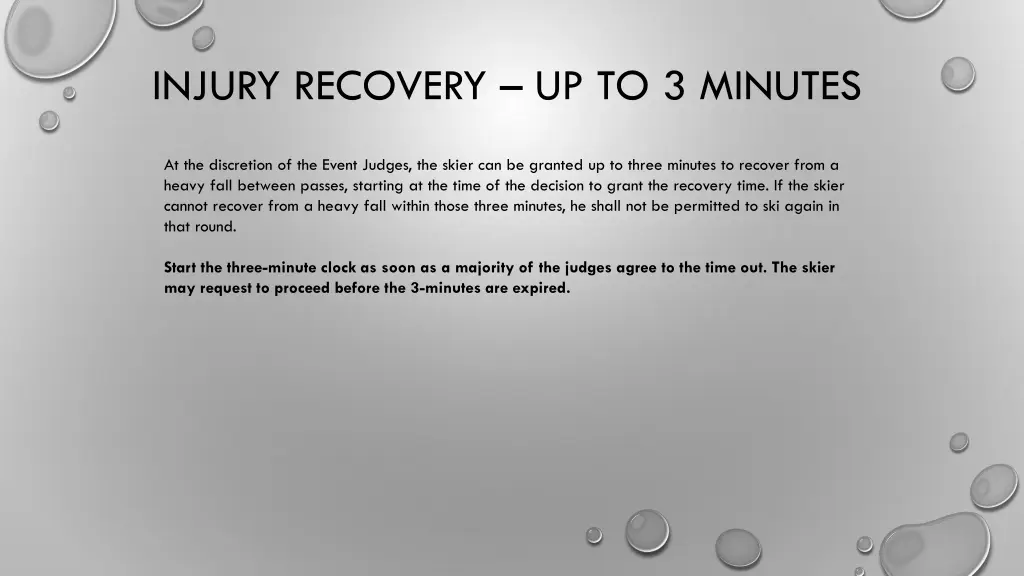 injury recovery up to 3 minutes