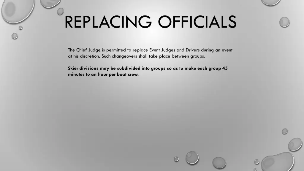 replacing officials