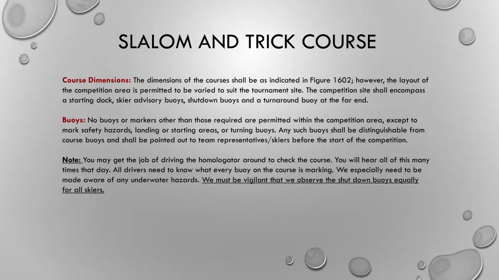 slalom and trick course