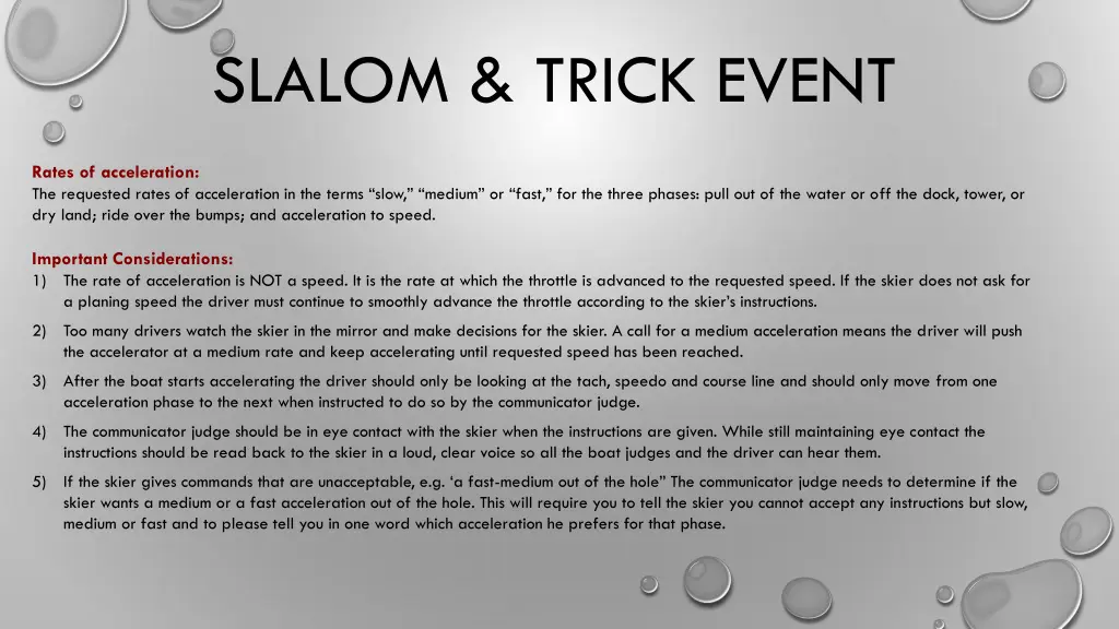 slalom trick event