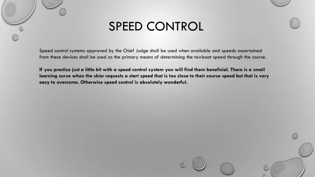 speed control