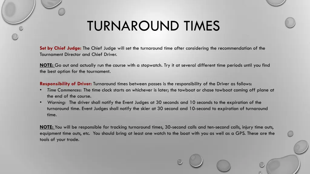 turnaround times