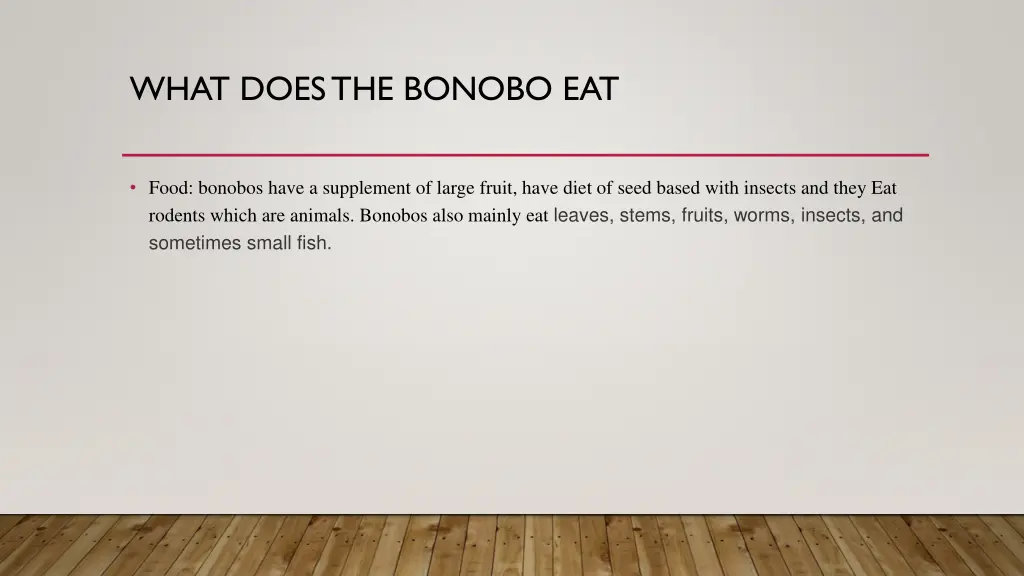 what does the bonobo eat