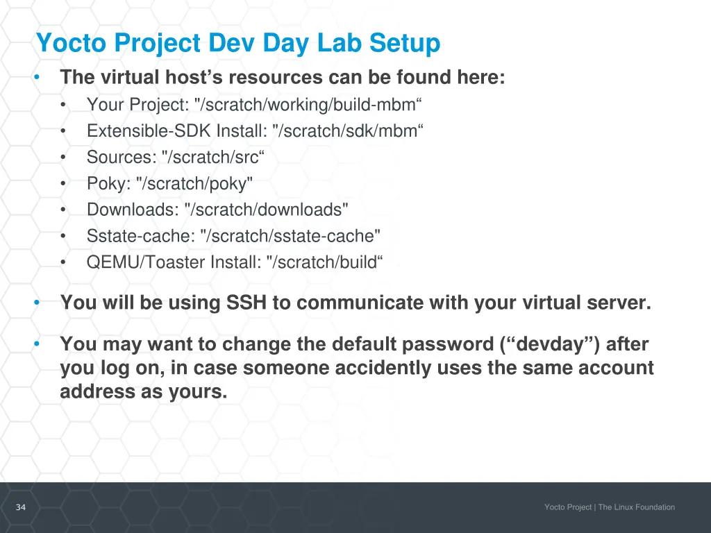 yocto project dev day lab setup the virtual host