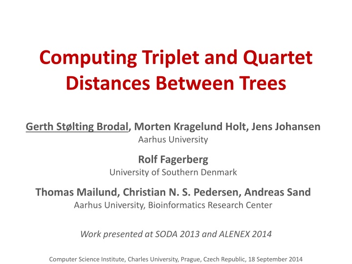 computing triplet and quartet distances between