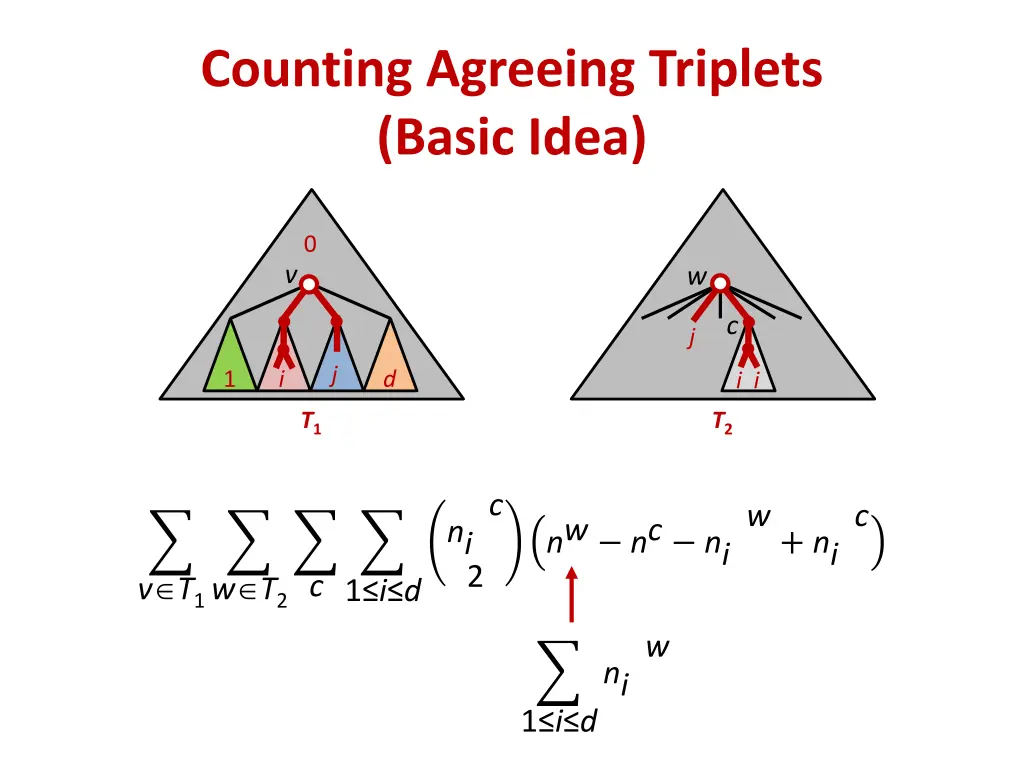 counting agreeing triplets basic idea