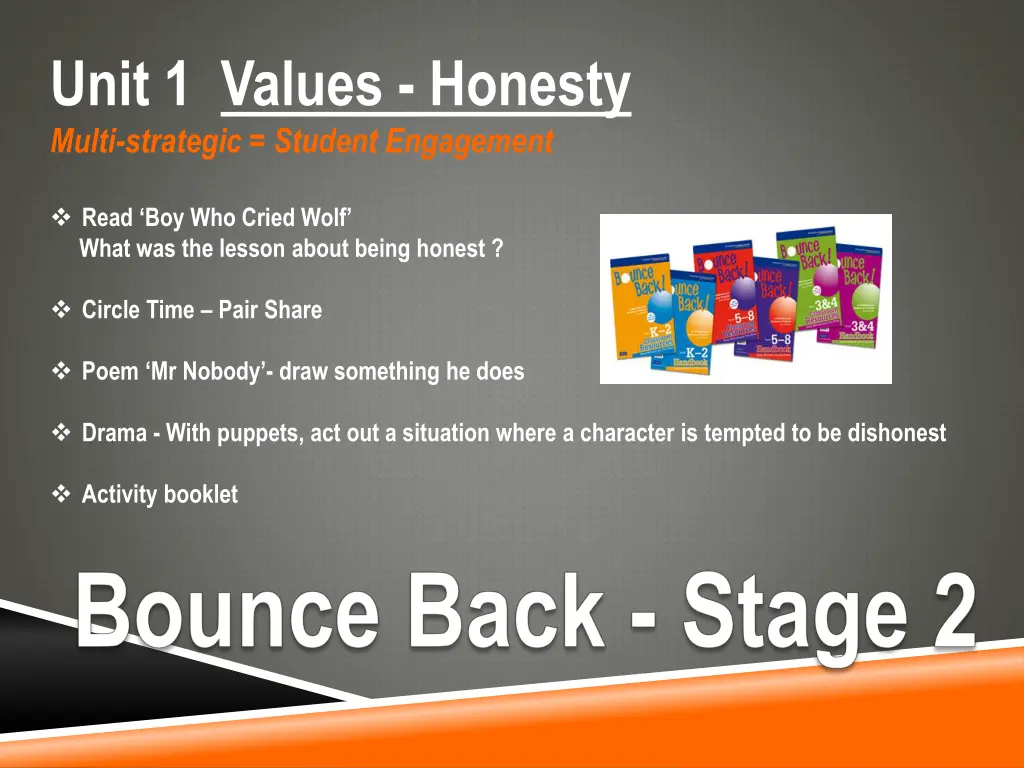 unit 1 values honesty multi strategic student