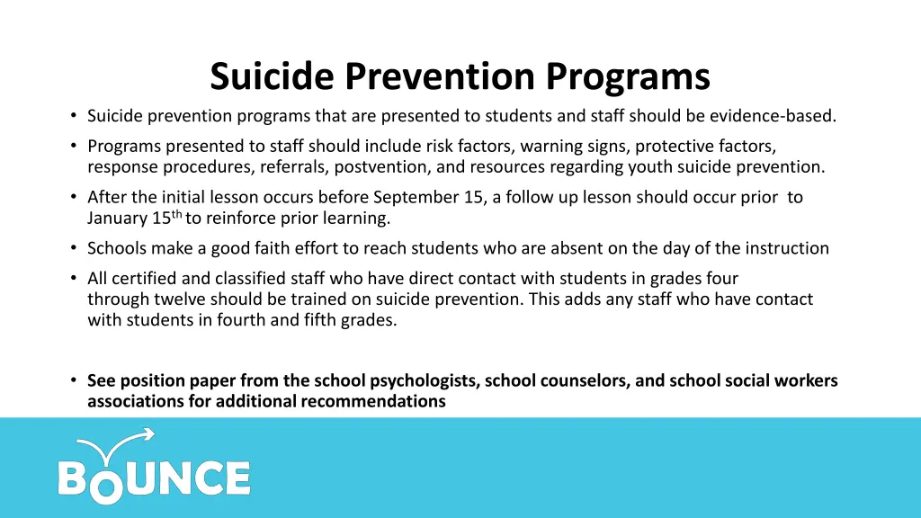 suicide prevention programs suicide prevention