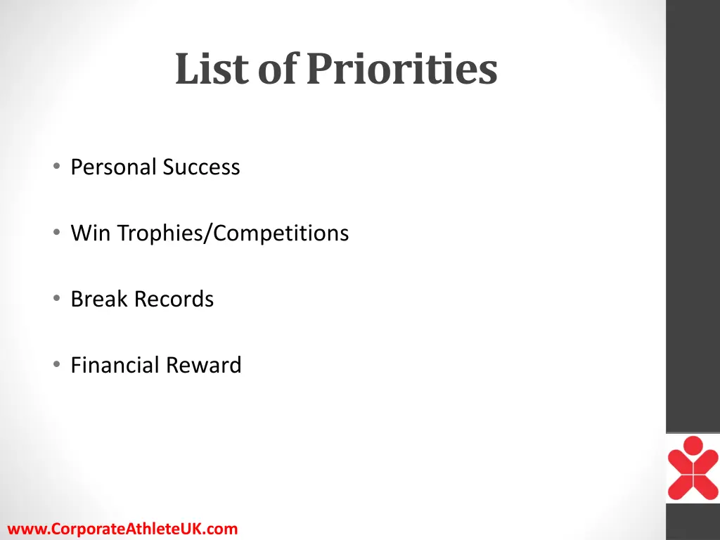 list of priorities