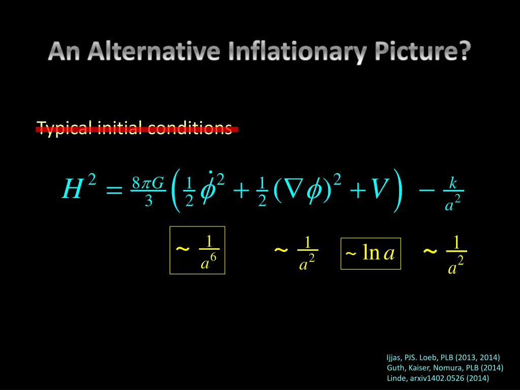 an alternative inflationary picture 1