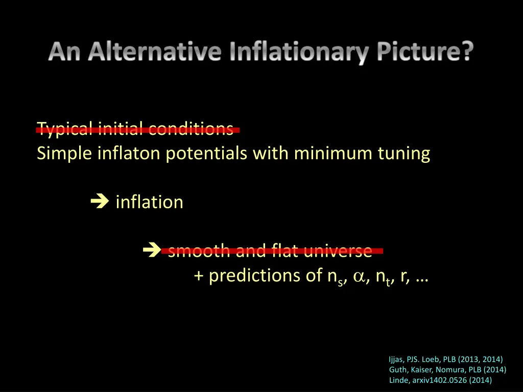 an alternative inflationary picture 2