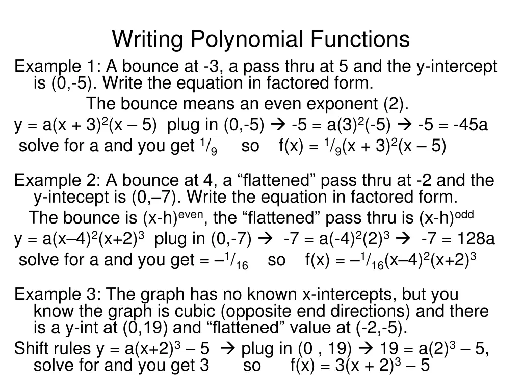 writing polynomial functions 3