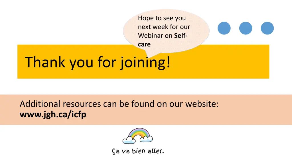 hope to see you next week for our webinar on self