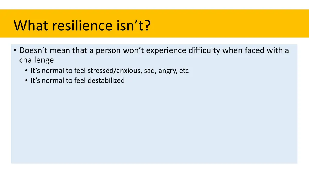 what resilience isn t