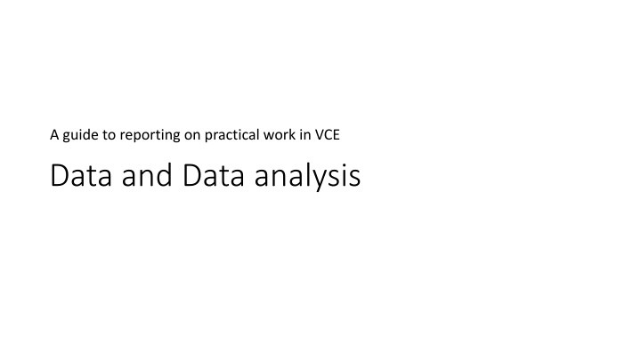 a guide to reporting on practical work in vce