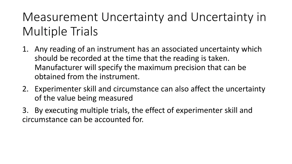 measurement uncertainty and uncertainty