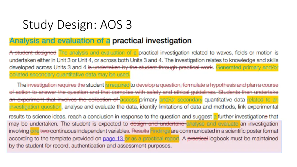 study design aos 3