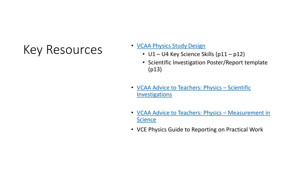 vcaa physics study design u1 u4 key science