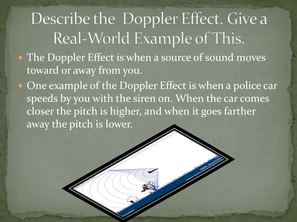 describe the doppler effect give a real world