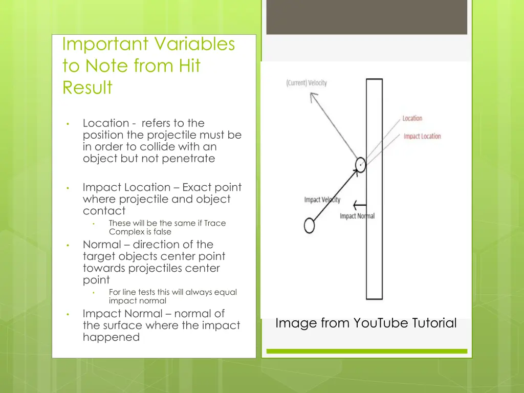 important variables to note from hit result