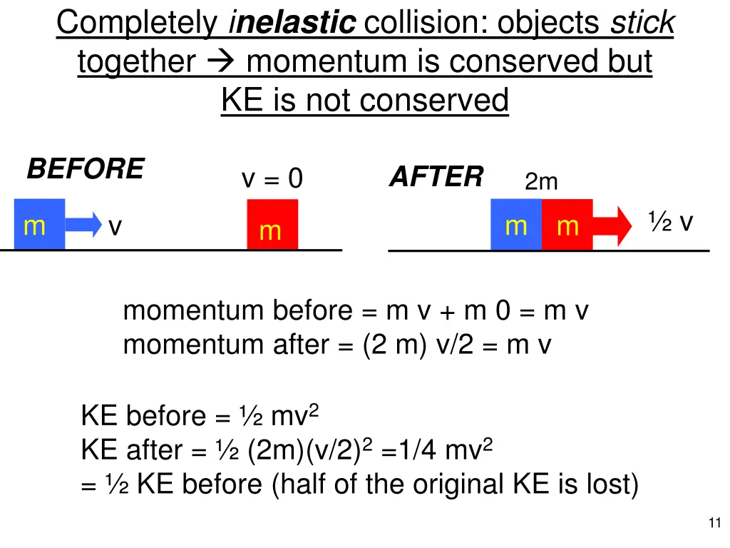 completely i nelastic collision objects stick