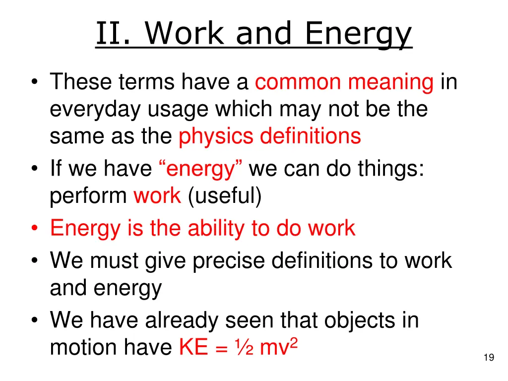 ii work and energy