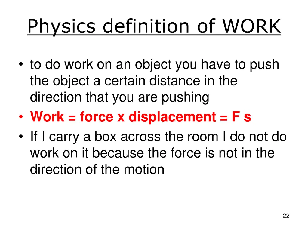 physics definition of work