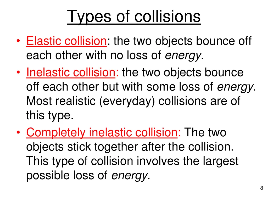 types of collisions