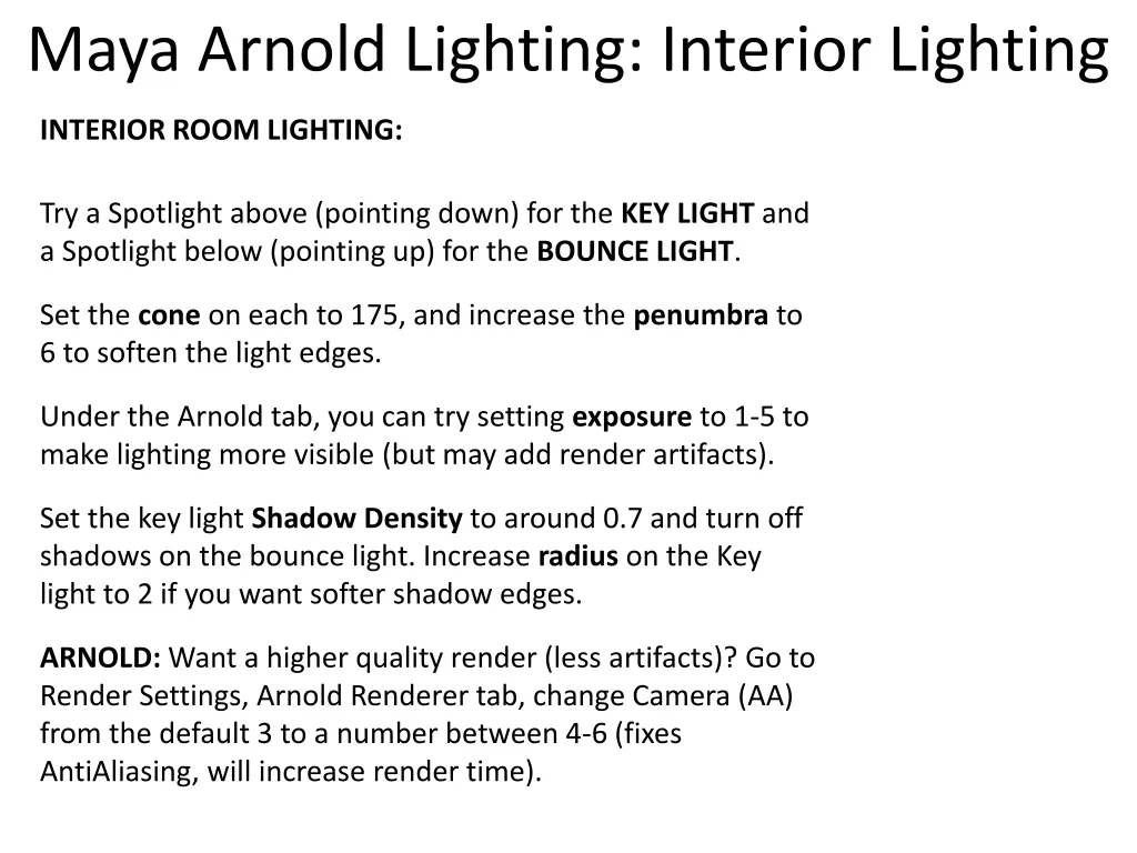 maya arnold lighting interior lighting