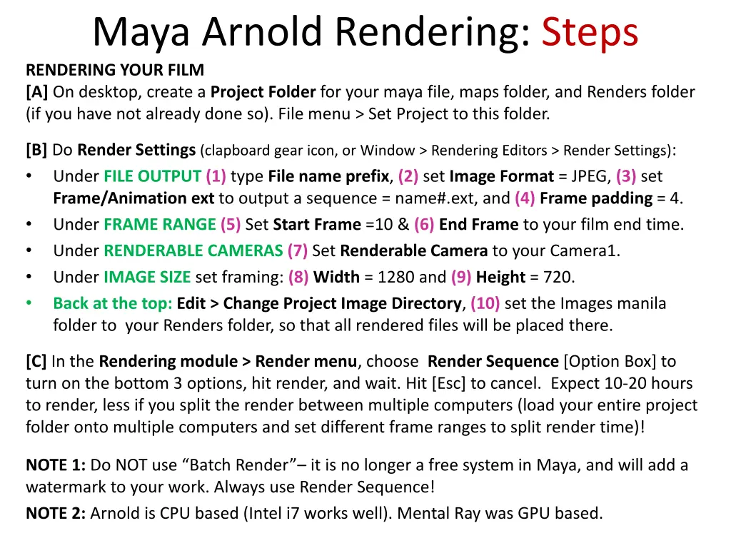 maya arnold rendering steps rendering your film