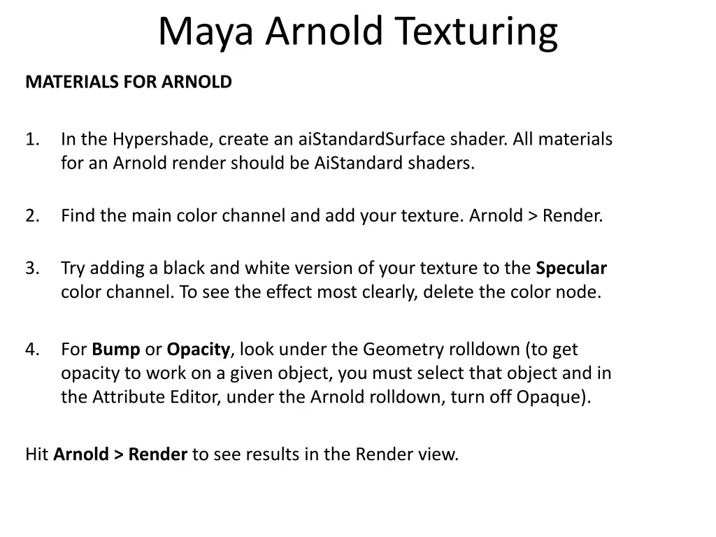 maya arnold texturing