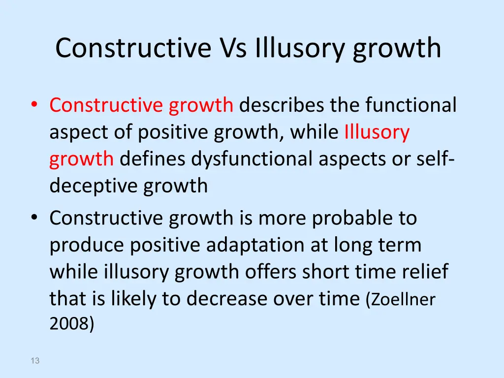 constructive vs illusory growth